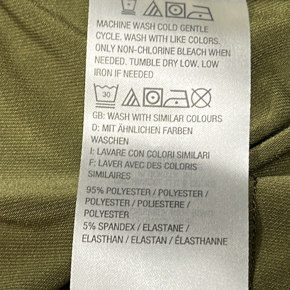 LISA RINNA OLIVE GREEN PULL ON CARGO PANTS WIDE LEG knit Flowy stretch waist Med - Picture 8 of 12